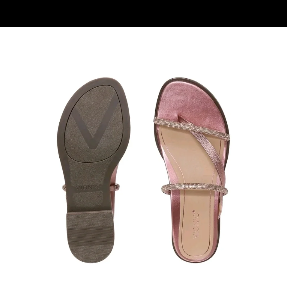 Vionic Women's Citrine Prism Supportive Strappy Sandal - Met Rose Gold